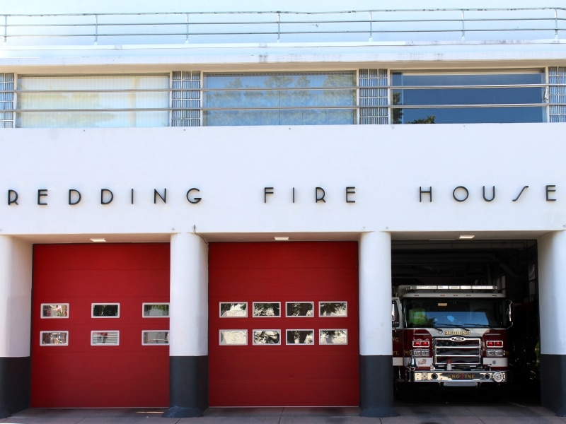 Redding Fire Station 1, which reads "Redding Fire House."