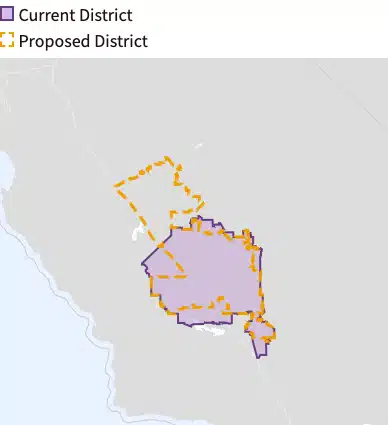 Current map of the 22nd district and proposed map