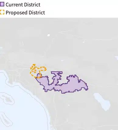 Current district 41 map and proposed district 41 map