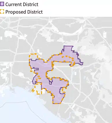 Current district 45 map and proposed