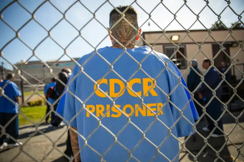 An inmate at San Quentin State Prison on March 17, 2023. Photo by Martin do Nascimento, CalMatters