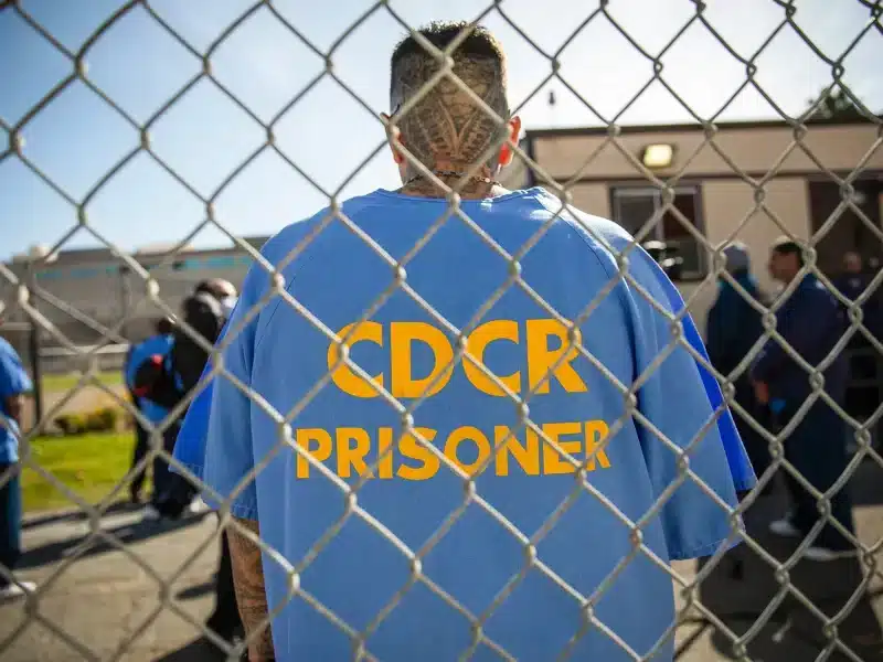 An inmate at San Quentin State Prison on March 17, 2023. Photo by Martin do Nascimento, CalMatters